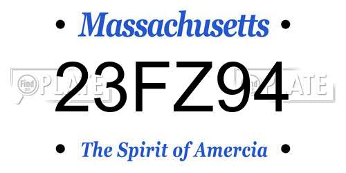 23FZ94 Massachusetts License Plate