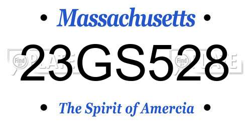 23GS528 Massachusetts License Plate