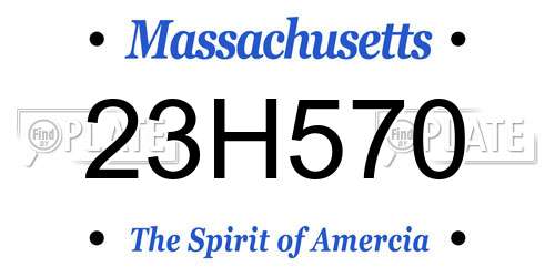 23H570 Massachusetts License Plate
