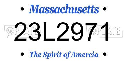 23L2971 Massachusetts License Plate