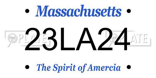 23LA24 Massachusetts License Plate