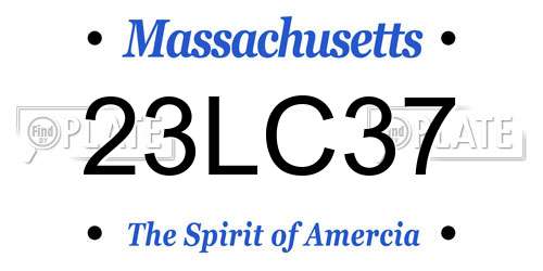 23LC37 Massachusetts License Plate