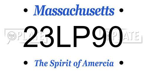 23LP90 Massachusetts License Plate