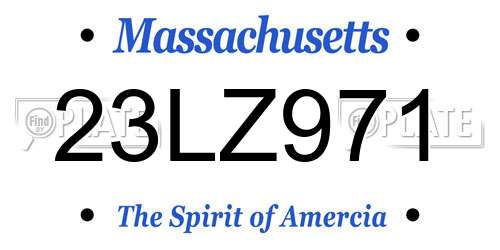 23LZ971 Massachusetts License Plate