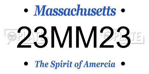 23MM23 Massachusetts License Plate