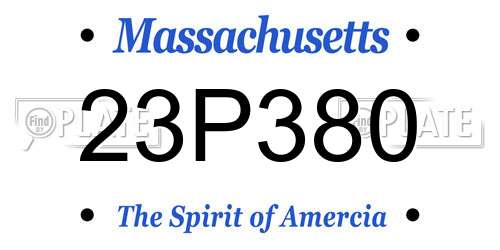 23P380 Massachusetts License Plate