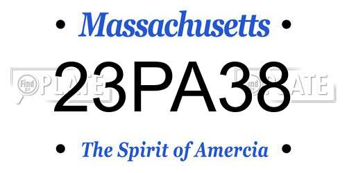 23PA38 Massachusetts License Plate