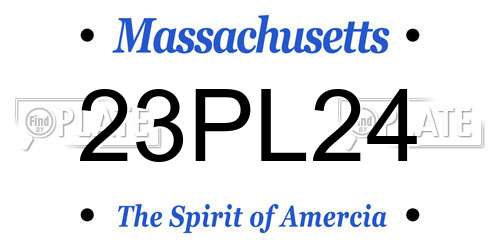 23PL24 Massachusetts License Plate