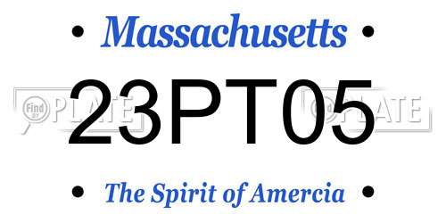 23PT05 Massachusetts License Plate