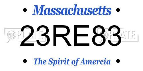 23RE83 Massachusetts License Plate