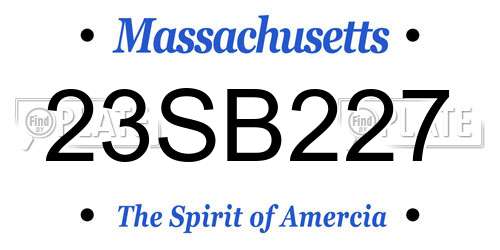 23SB227 Massachusetts License Plate