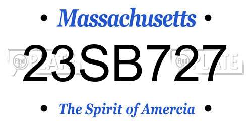23SB727 Massachusetts License Plate
