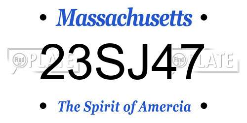 23SJ47 Massachusetts License Plate