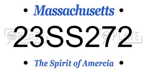 23SS272 Massachusetts License Plate