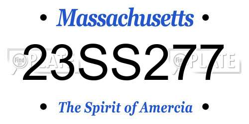 23SS277 Massachusetts License Plate