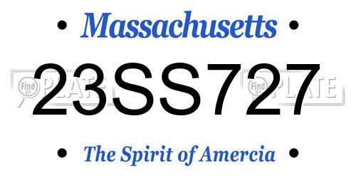 23SS727 Massachusetts License Plate