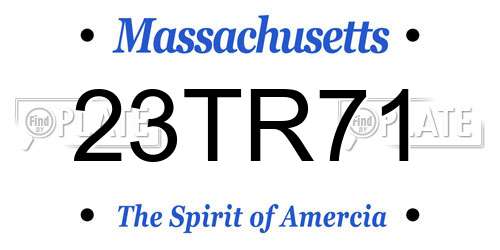 23TR71 Massachusetts License Plate