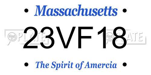 23VF18 Massachusetts License Plate