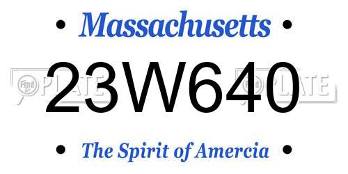 23W640 Massachusetts License Plate
