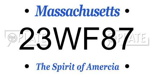 23WF87 Massachusetts License Plate