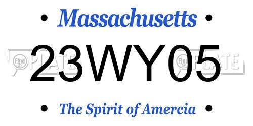 23WY05 Massachusetts License Plate