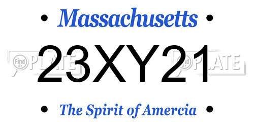 23XY21 Massachusetts License Plate