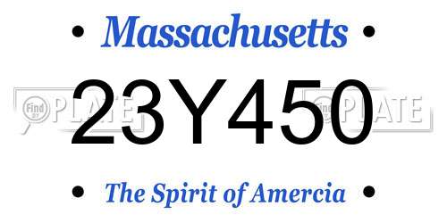 23Y450 Massachusetts License Plate