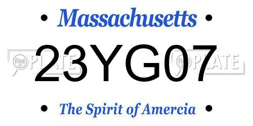 23YG07 Massachusetts License Plate