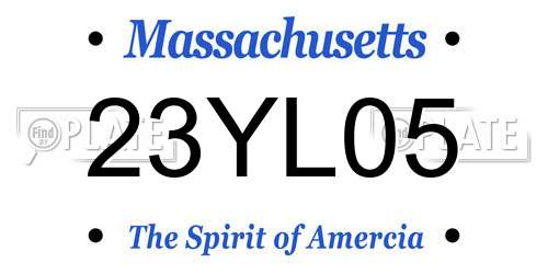 23YL05 Massachusetts License Plate