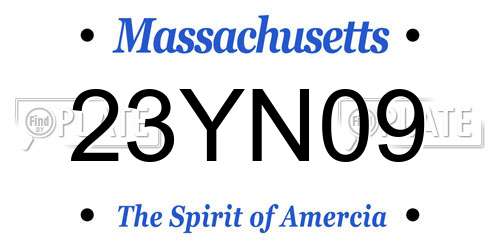 23YN09 Massachusetts License Plate
