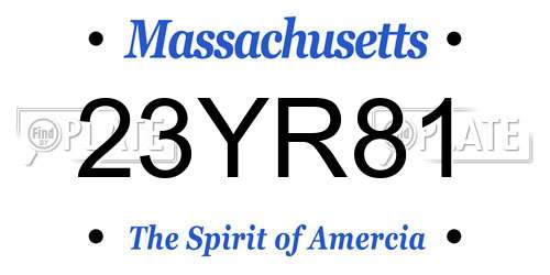23YR81 Massachusetts License Plate