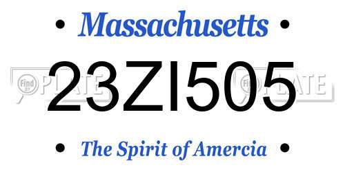 23ZI505 Massachusetts License Plate