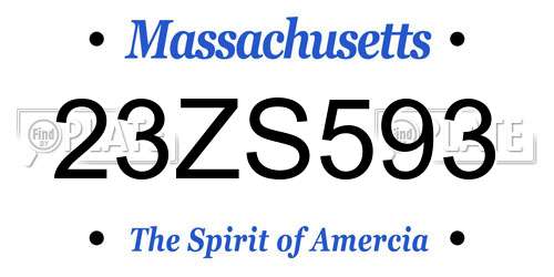 23ZS593 Massachusetts License Plate