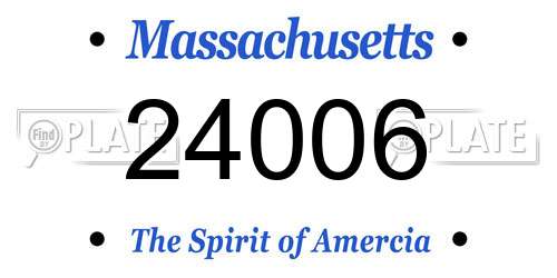 24006 Massachusetts License Plate