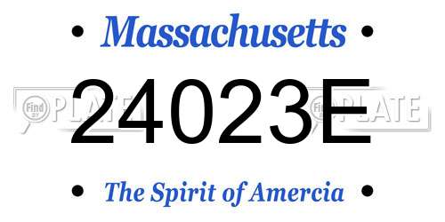 24023E Massachusetts License Plate