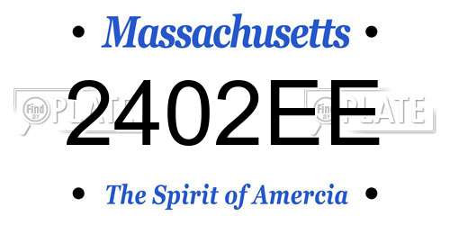 2402EE Massachusetts License Plate