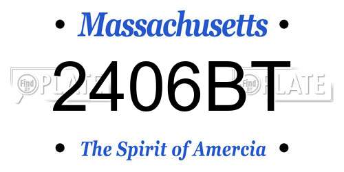 2406BT Massachusetts License Plate