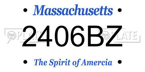 2406BZ Massachusetts License Plate