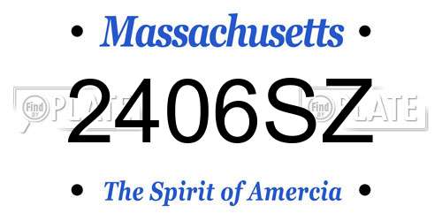 2406SZ Massachusetts License Plate