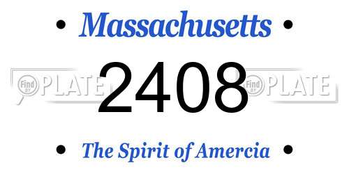 2408 Massachusetts License Plate