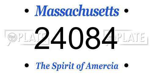 24084 Massachusetts License Plate