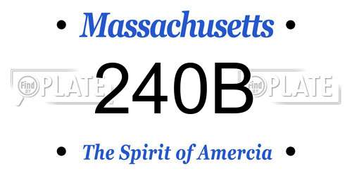 240B Massachusetts License Plate