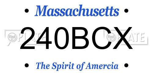240BCX Massachusetts License Plate