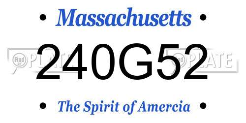 240G52 Massachusetts License Plate