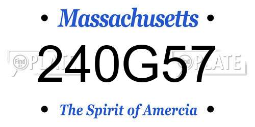 240G57 Massachusetts License Plate