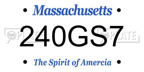 240GS7 Massachusetts License Plate