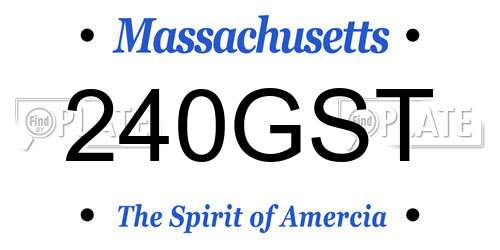 240GST Massachusetts License Plate