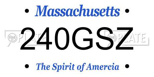 240GSZ Massachusetts License Plate