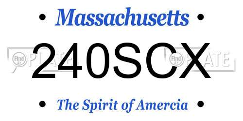 240SCX Massachusetts License Plate