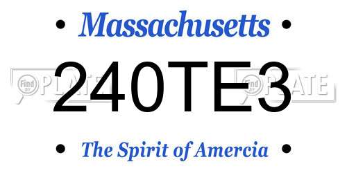 240TE3 Massachusetts License Plate